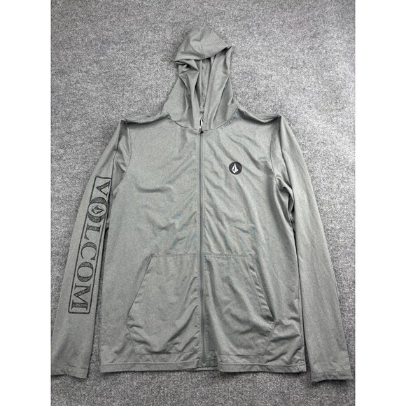 Volcom Hoodie Mens Large Gray Full Zip UPF 50 Protection Lightweight A9312200 - Picture 1 of 6